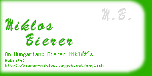 miklos bierer business card
